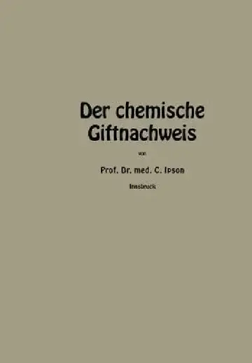 Cover of Der Chemische Giftnachweis