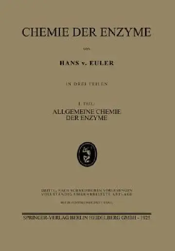 Cover of Chemie Der Enzyme