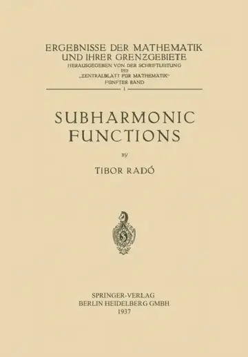 Cover of Subharmonic Functions