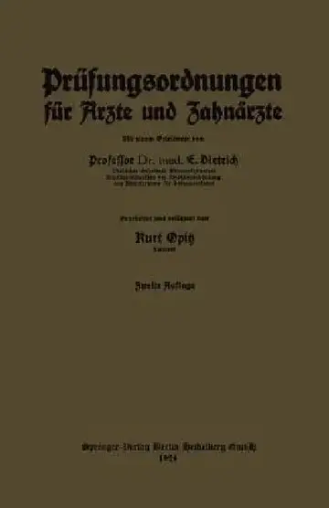 Cover of Prüfungsordnungen Für Ärzte Und Zahnärzte