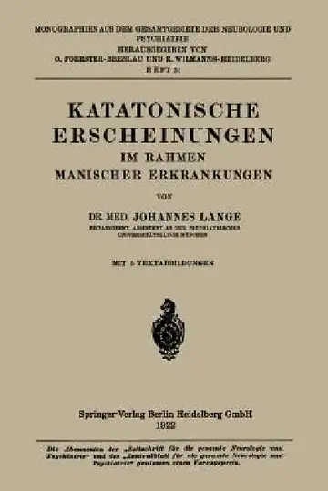 Cover of Katatonische Erscheinungen Im Rahmen Manischer Erkrankungen