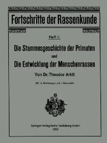 Cover of Die Stammesgeschichte Der Primaten Und Die Entwicklung Der Menschenrassen