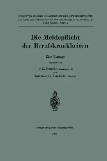 Cover of Die Meldepflicht Der Berufskrankheiten