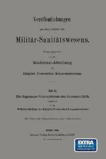 Cover of Die Hagenauer Ruhrepidemie Des Sommers 1908