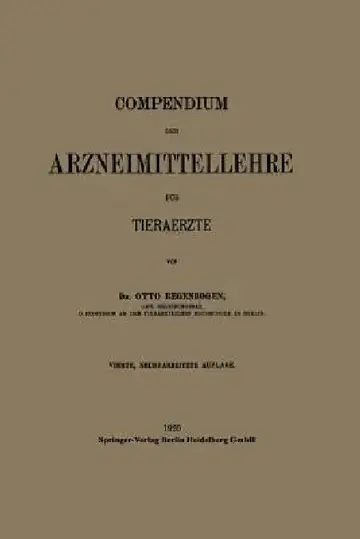 Cover of Compendium Der Arzneimittellehre Für Tieraerzte