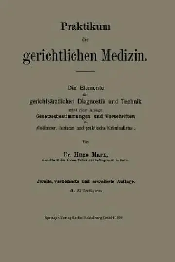 Cover of Praktikum Der Gerichtlichen Medizin