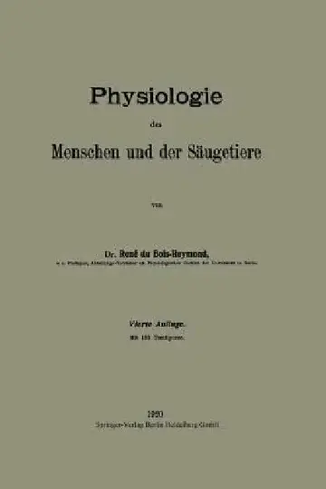 Cover of Physiologie Des Menschen Und Der Säugetiere
