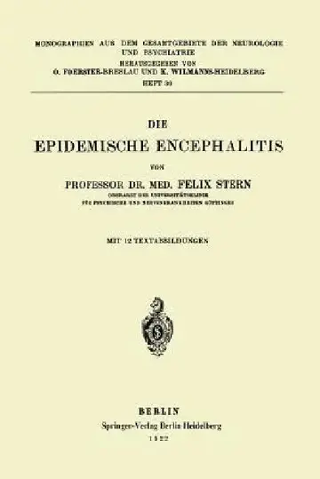 Cover of Die Epidemische Encephalitis