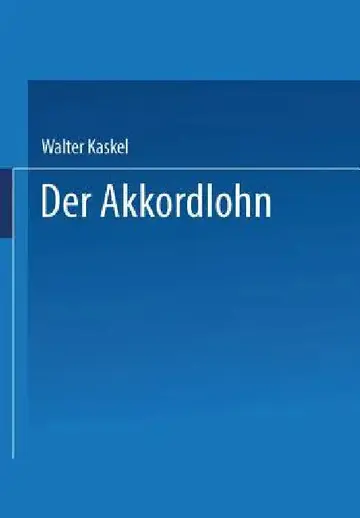 Cover of Der Akkordlohn