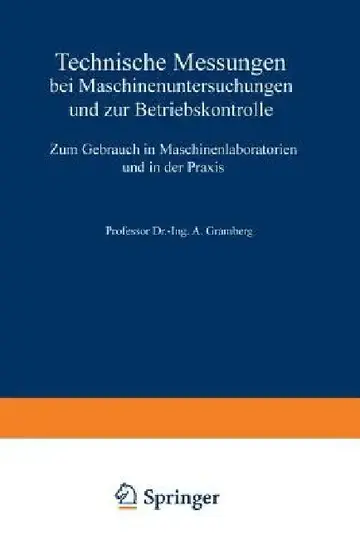 Cover of Technische Messungen Bei Maschinenuntersuchungen Und Zur Betriebskontrolle