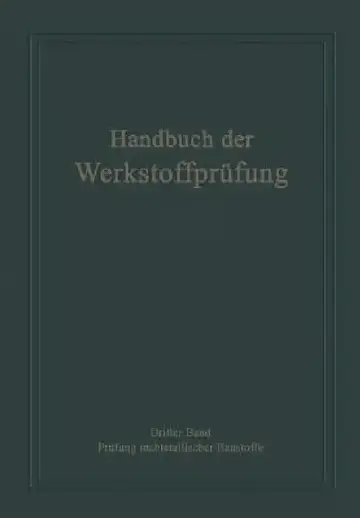 Cover of Die Prüfung Nichtmetallischer Baustoffe
