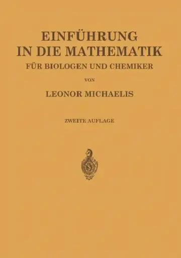 Cover of Einführung in Die Mathematik Für Biologen Und Chemiker