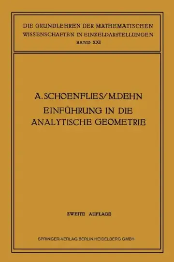 Cover of Einführung in Die Analytische Geometrie Der Ebene Und Des Raumes