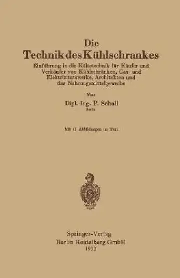 Cover of Die Technik Des Kühlschrankes