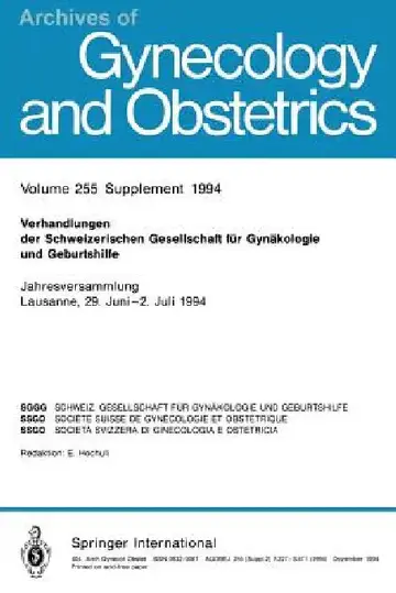 Cover of Verhandlungen Der Schweizerischen Gesellschaft Für Gynäkologie Und Geburtshilfe