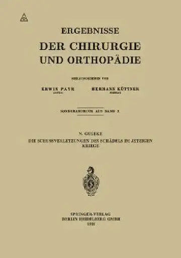 Cover of Die Schussverletzungen Des Schädels Im Jetzigen Kriege