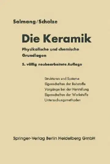 Cover of Die Physikalischen Und Chemischen Grundlagen Der Keramik