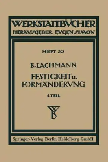 Cover of Festigkeit Und Formänderung
