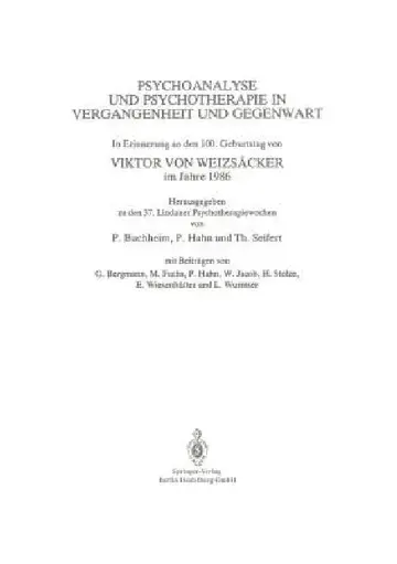 Cover of Psychoanalyse Und Psychotherapie in Der Vergangenheit Und Gegenwart