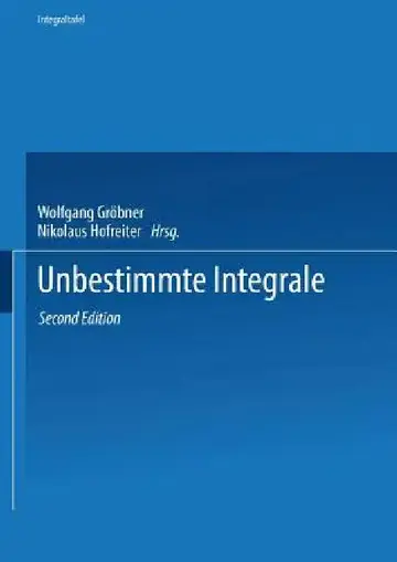 Cover of Unbestimmte Integrale