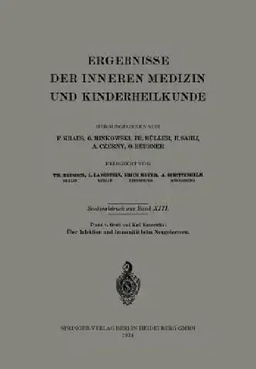 Cover of Über Infektion Und Immunität Beim Neugeborenen