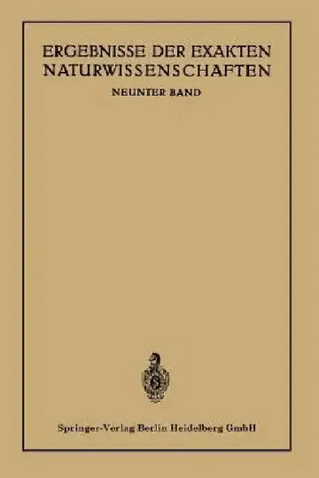 Cover of Ergebnisse Der Exakten Naturwissenschaften