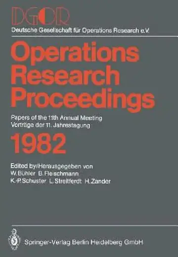 Cover of Operations Research Proceedings 1982