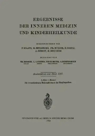 Cover of Die Verschiedenen Melaenaformen Im Säuglingsalter
