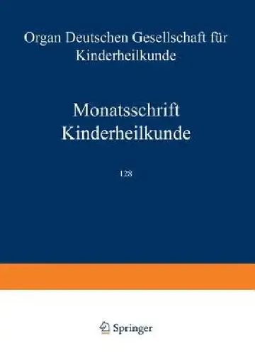 Cover of Monatsschrift Kinderheilkunde