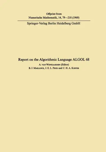 Cover of Report on the Algorithmic Language ALGOL 68