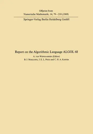 Cover of Report of Algorithmic Language ALGOL 68