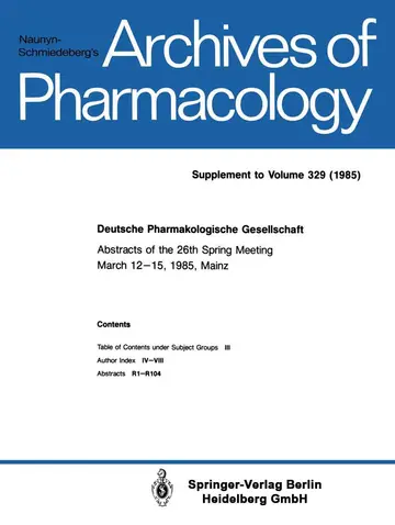 Cover of Deutsche Pharmakologische Gesellschaft