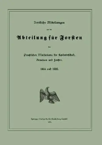 Cover of Amtliche Mitteilungen Aus Der Abteilung Für Forsten Des Preußischen Ministeriums Für Landwirtschaft, Domänen Und Forsten