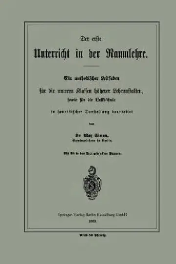 Cover of Der Erste Unterricht in Der Raumlehre