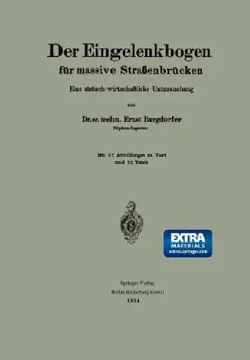 Cover of Der Eingelenkbogen Für Massive Straßenbrücken