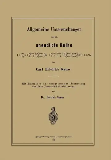 Cover of Allgemeine Untersuchungen Über Die Unendliche Reihe
