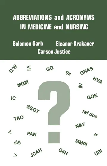 Cover of Abbreviations and Acronyms in Medicine and Nursing