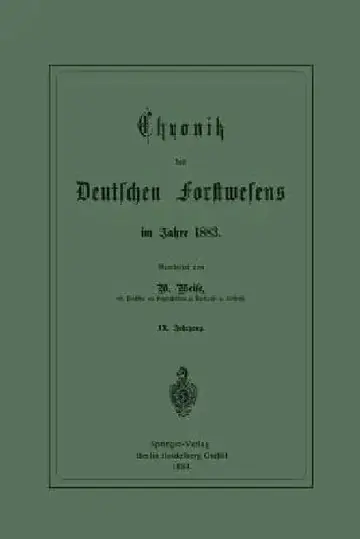 Cover of Chronik Des Deutschen Forstwesens Im Jahre 1883