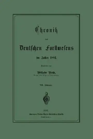 Cover of Chronik Des Deutschen Forstwesens Im Jahre 1881