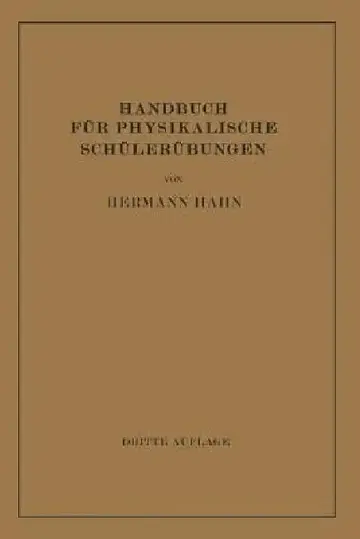 Cover of Handbuch Für Physikalische Schülerübungen