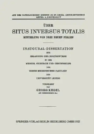 Cover of Über Situs Inversus Totalis