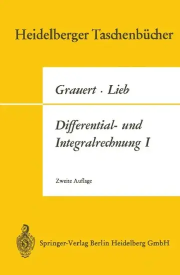 Cover of Differential- Und Integralrechnung I
