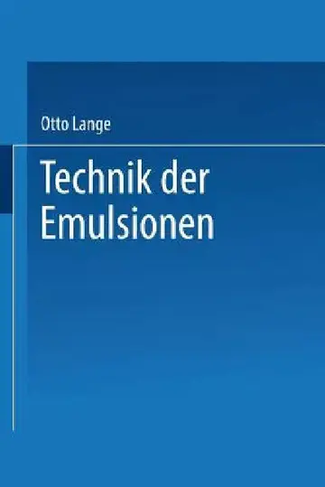Cover of Technik Der Emulsionen