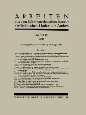 Cover of Arbeiten Aus Dem Elektrotechnischen Institut Der Technischen Hochschule Aachen