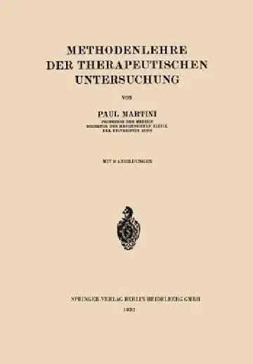 Cover of Methodenlehre Der Therapeutischen Untersuchung