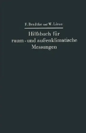 Cover of Hilfsbuch Für Raum- Und Außenklimatische Messungen