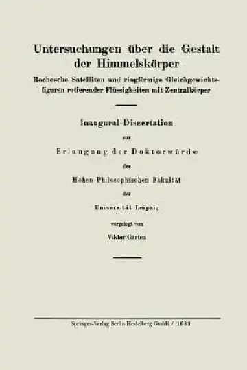 Cover of Untersuchungen Über Die Gestalt Der Himmelskörper