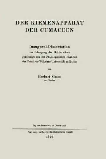 Cover of Der Kiemenapparat Der Cumaceen
