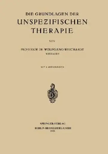 Cover of Die Grundlagen Der Unspezifischen Therapie