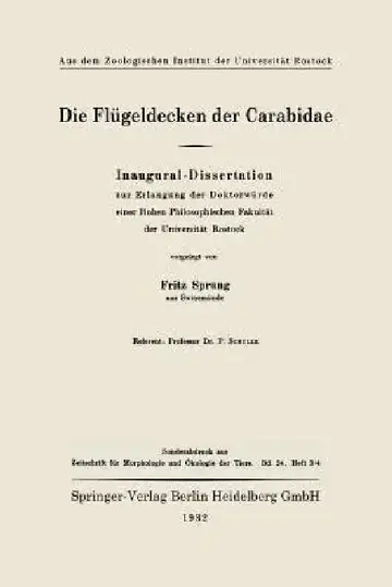 Cover of Die Flügeldecken Der Carabidae